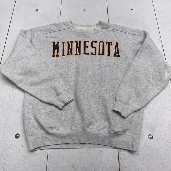Minnesota Golden Gophers Sweatshirt Mens Large Gray NCAA Galt Sand Crewneck - Picture 1 of 8